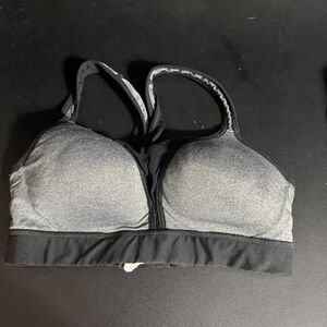 C9 Champion Sports Bra Womens XS Gray Black Padded High Impact Racerback
